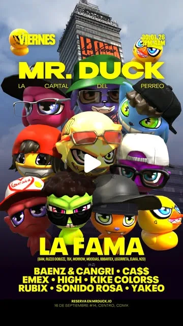 Flyer de La Fama en MR.DUCK