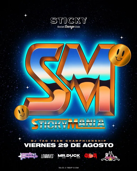 Flyer de STICKYMANIA